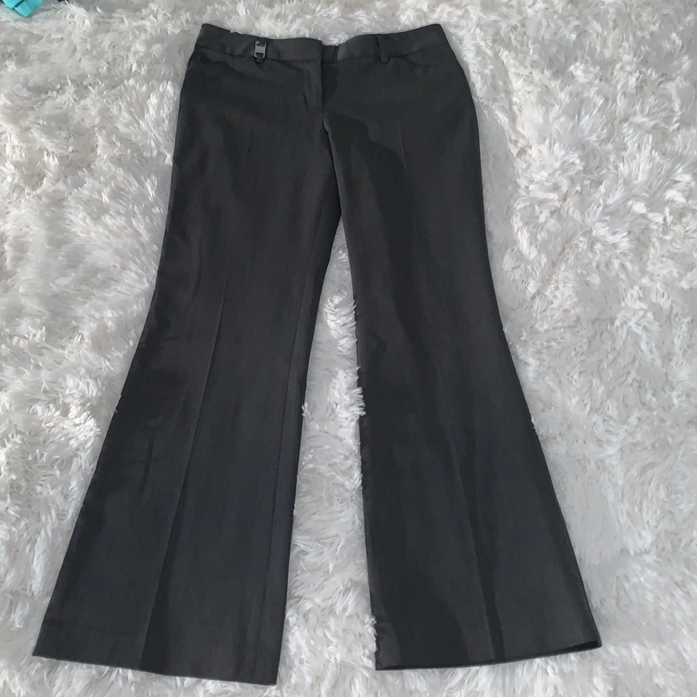 Wide leg gray business casual pants